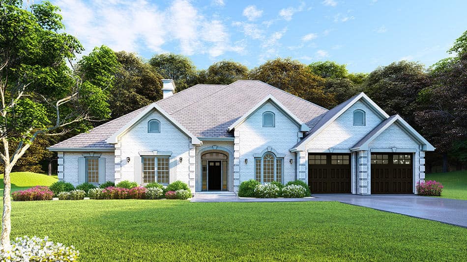 Euopean Ranch style home (ThePlanCollection: Plan #153-1210)