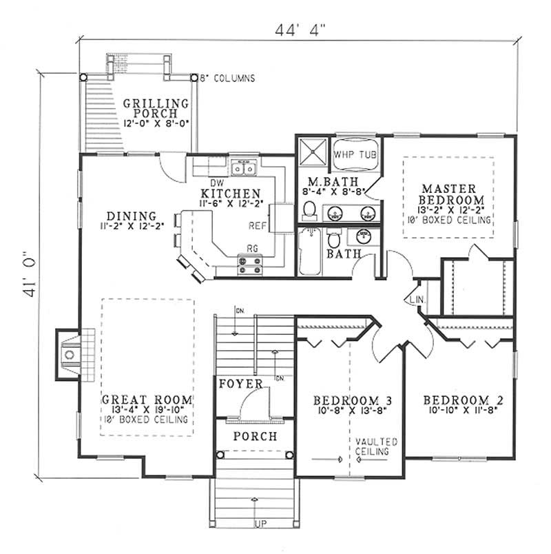 Floor Plan Main Level of Contemporary Plan #153-1212