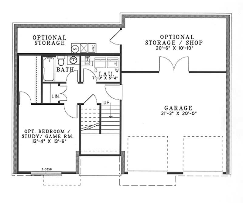Floor Plan Basement of Contemporary Plan #153-1212