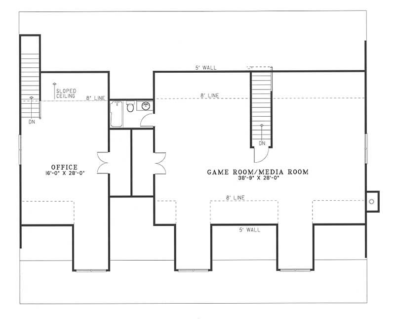 Floor Plan Second Story of Country Plan #153-1214