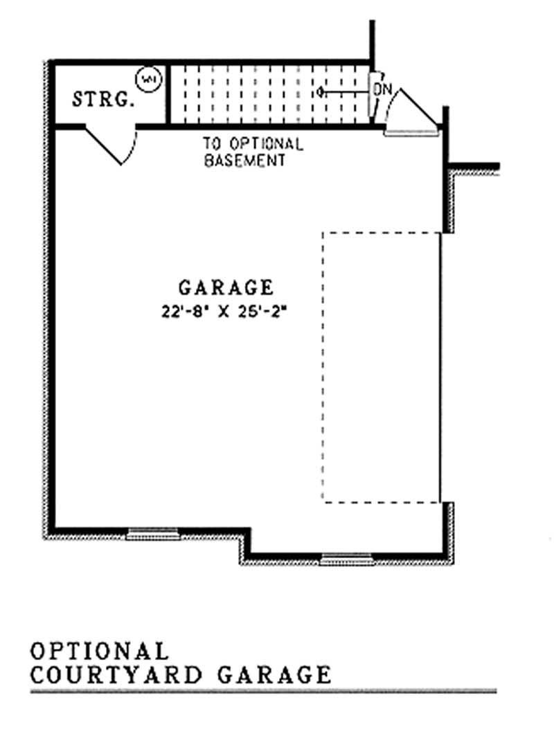 Floor Plan Garage of French Plan #153-1215