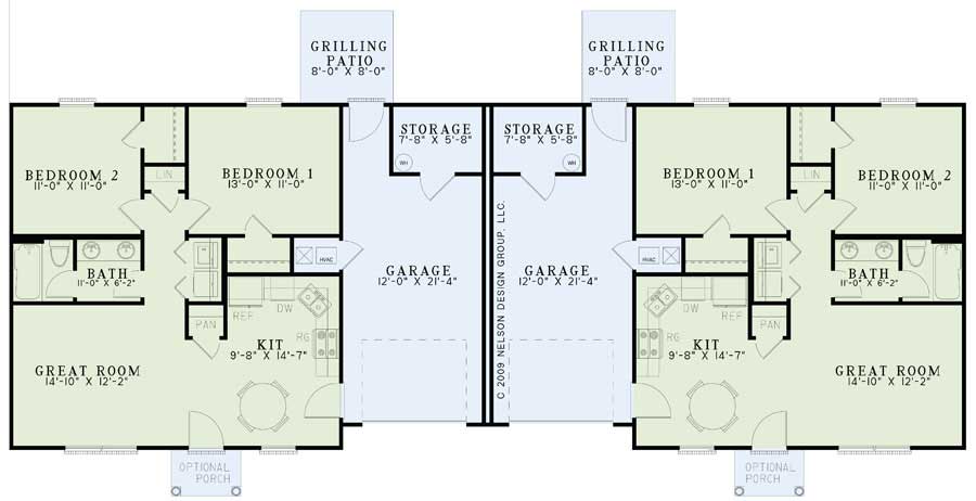 Floor Plan First Story of Multi-Unit Plan #153-1219