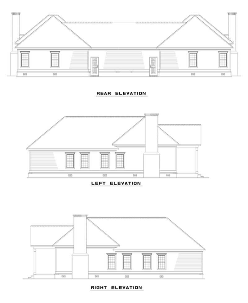 Home Plan Rear Elevation of this 6-Bedroom,1404 Sq Ft Plan -153-1223