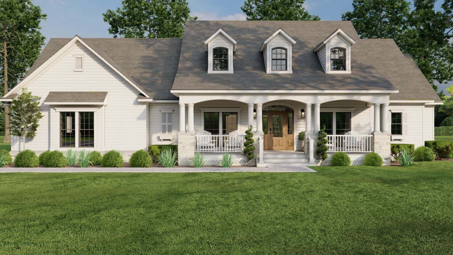 Front elevation of Country home (ThePlanCollection: House Plan #153-1224)