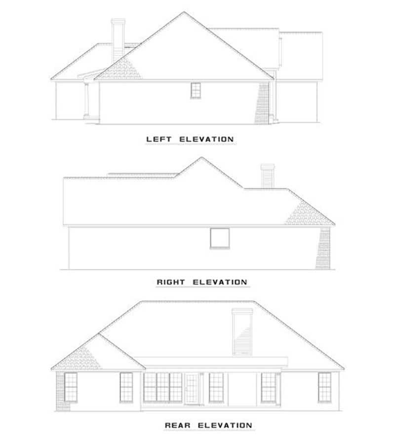 Home Plan Rear Elevation of this 3-Bedroom,1722 Sq Ft Plan -153-1227