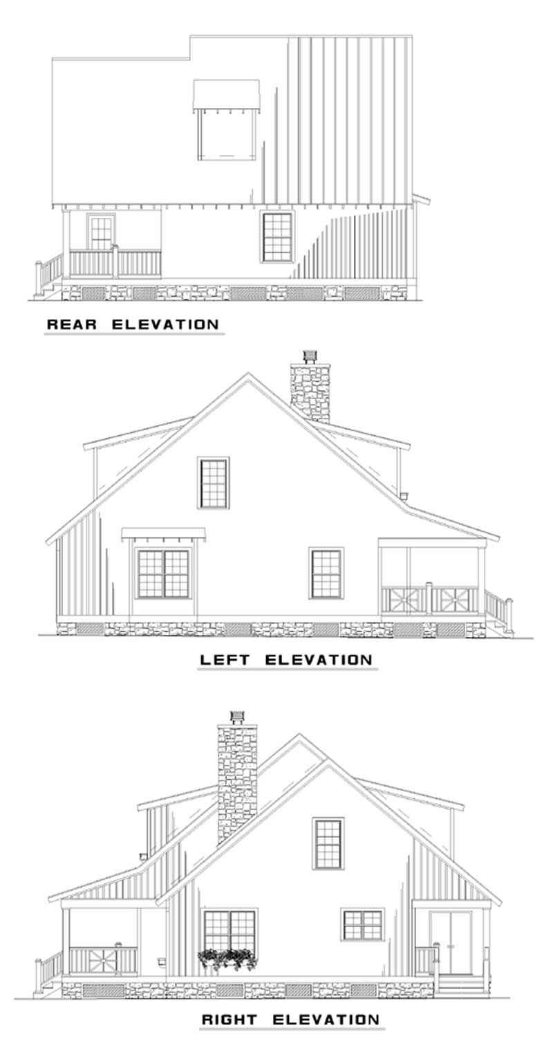 Home Plan Rear Elevation of this 2-Bedroom,1542 Sq Ft Plan -153-1240