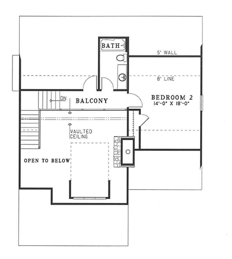 Floor Plan Second Story of Small House Plans #153-1240