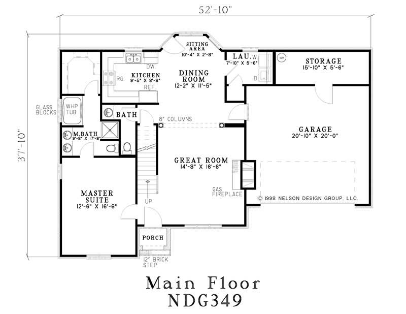 Floor Plan First Story of French Plan #153-1242