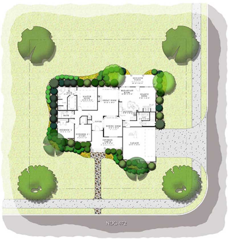 Aerial View of this 3-Bedroom, 2029 Sq Ft Plan - 153-1247