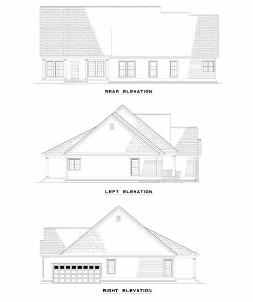 Home Plan Left Elevation of this 3-Bedroom,2029 Sq Ft Plan -153-1247