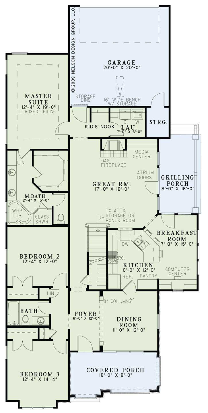 Floor Plan First Story of Country Plan #153-1249