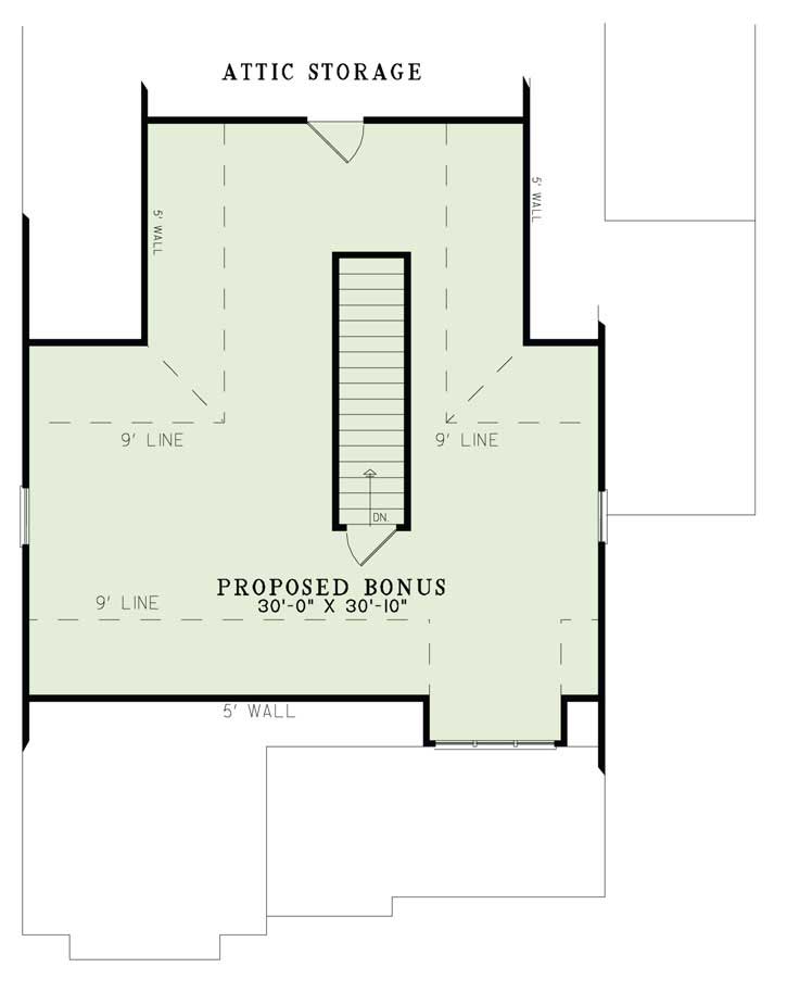 Floor Plan Second Story of Country Plan #153-1249