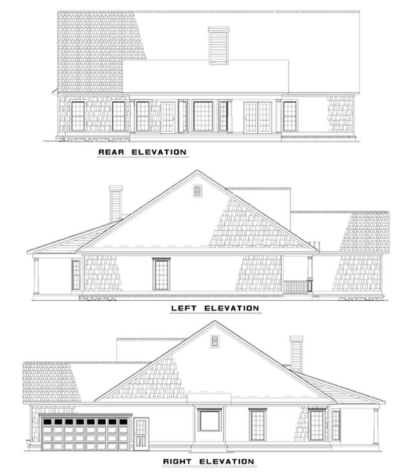 Home Plan Rear Elevation of this 4-Bedroom,2286 Sq Ft Plan -153-1252