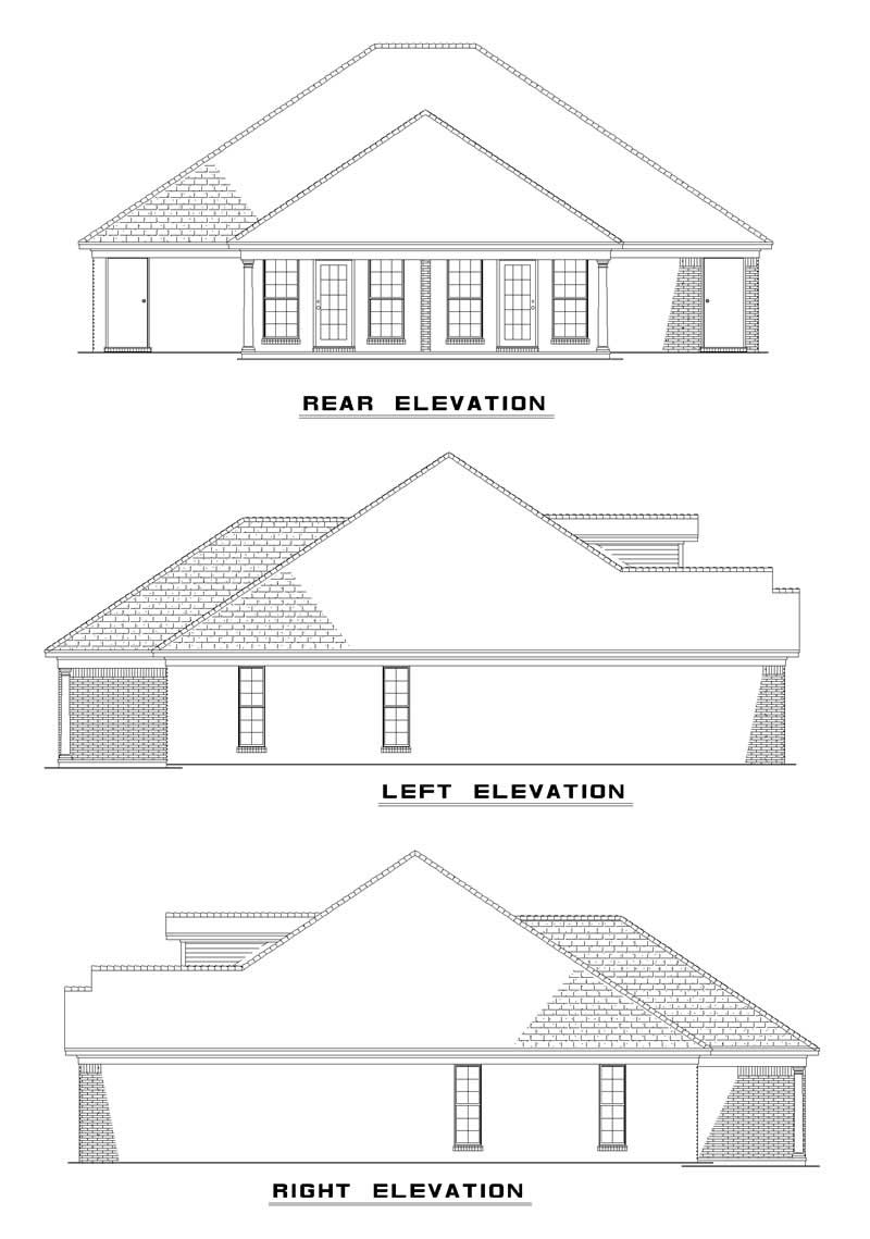 Home Plan Rear Elevation of this 4-Bedroom,2554 Sq Ft Plan -153-1255