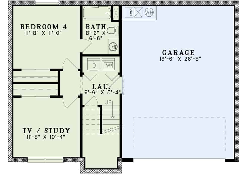 Floor Plan Basement of Colonial Plan #153-1258