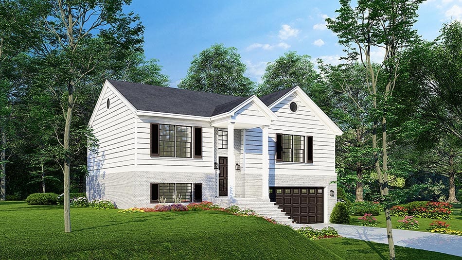 Left Side View of this 4-Bedroom, 1614 Sq Ft Plan - 153-1258