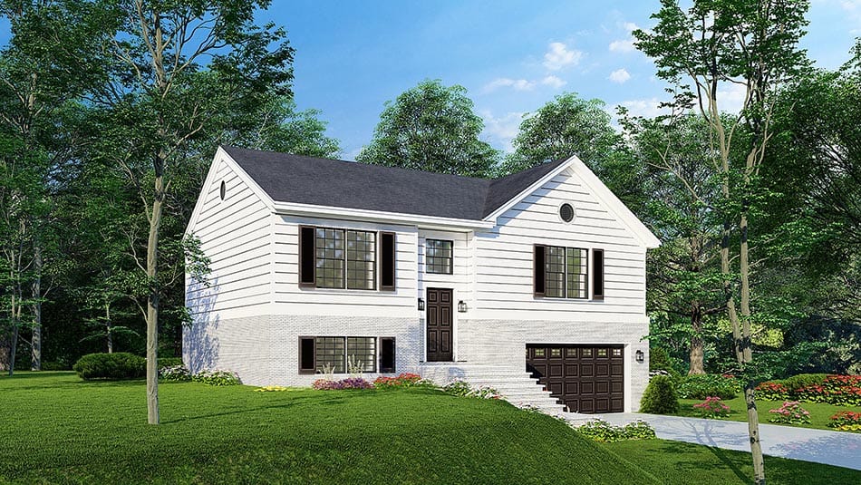 Left Side View of this 4-Bedroom, 1614 Sq Ft Plan - 153-1258