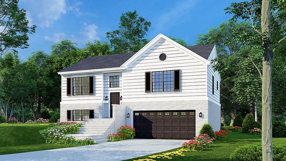 Front View of this 4-Bedroom, 1614 Sq Ft Plan - 153-1258