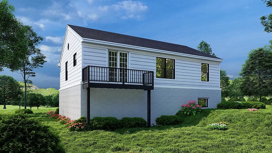 Rear View of this 4-Bedroom, 1614 Sq Ft Plan - 153-1258