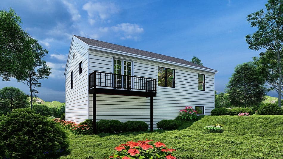Rear View of this 4-Bedroom, 1614 Sq Ft Plan - 153-1258
