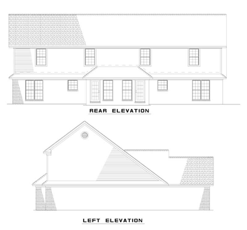 Home Plan Rear Elevation of this 6-Bedroom,1285 Sq Ft Plan -153-1271