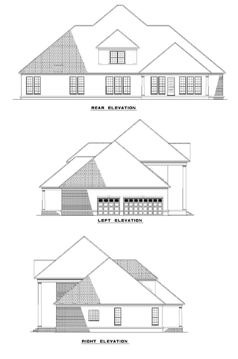 Home Plan Rear Elevation of this 5-Bedroom,3955 Sq Ft Plan -153-1277