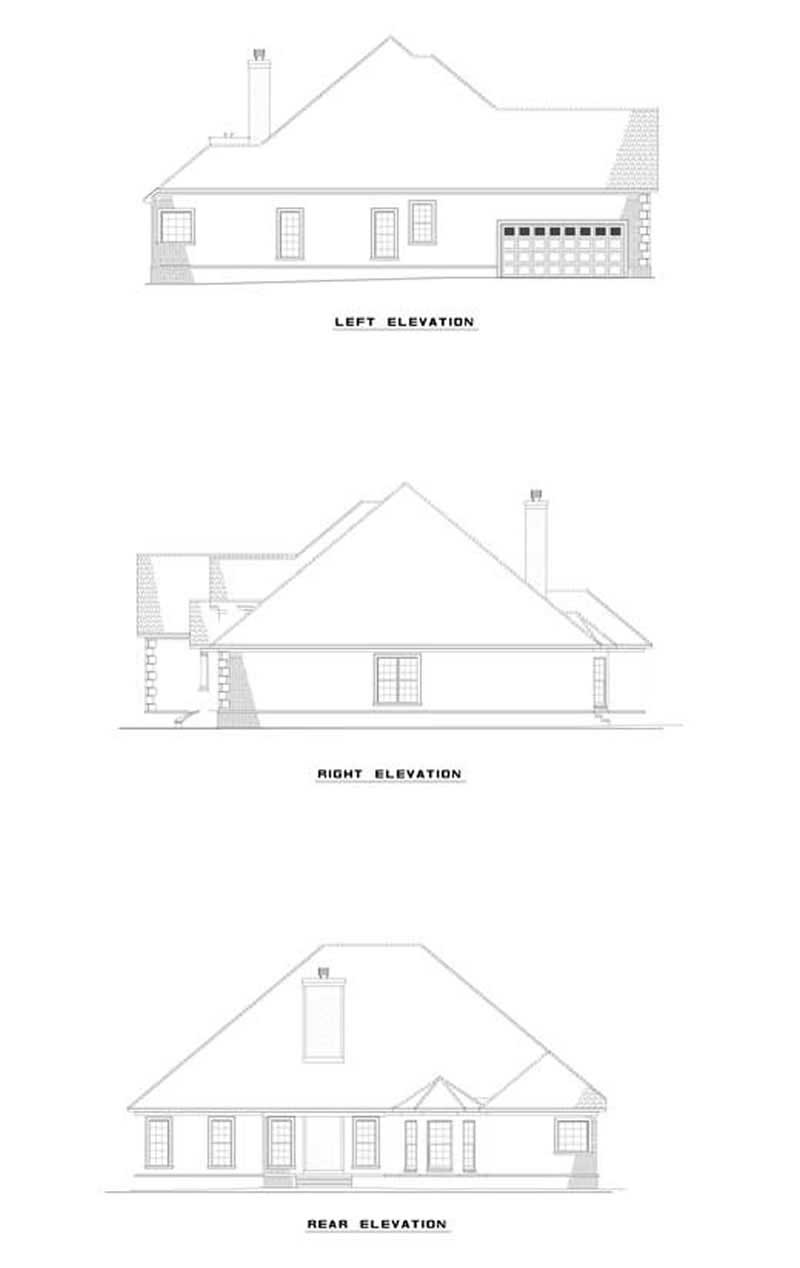 Home Plan Exterior Elevations of this 4-Bedroom,2542 Sq Ft Plan -153-1284