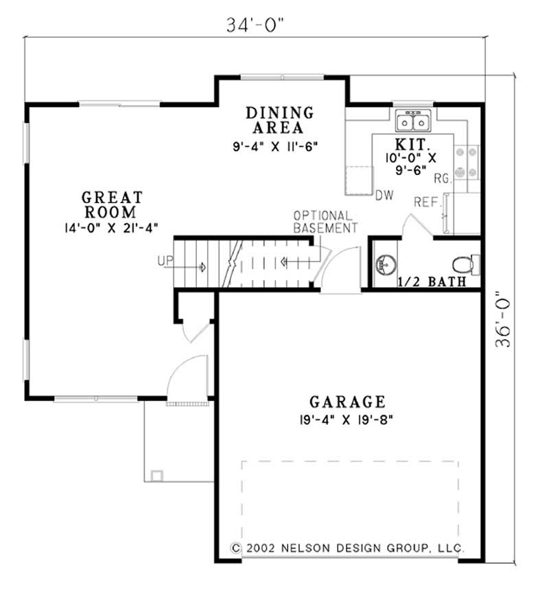 Floor Plan First Story of Country Plan #153-1294