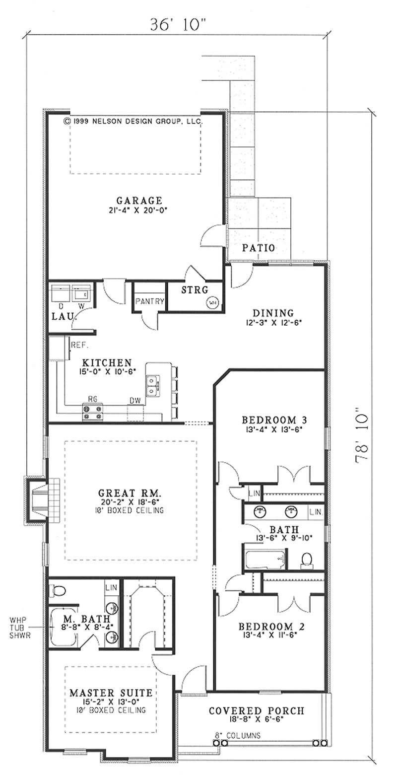 Floor Plan First Story of Country Plan #153-1295