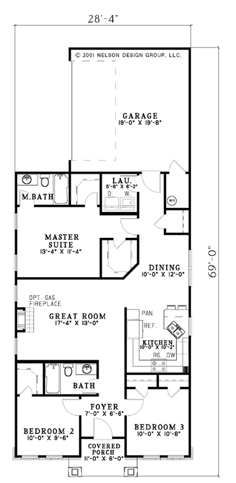 Floor Plan First Story of Craftsman Plan #153-1297