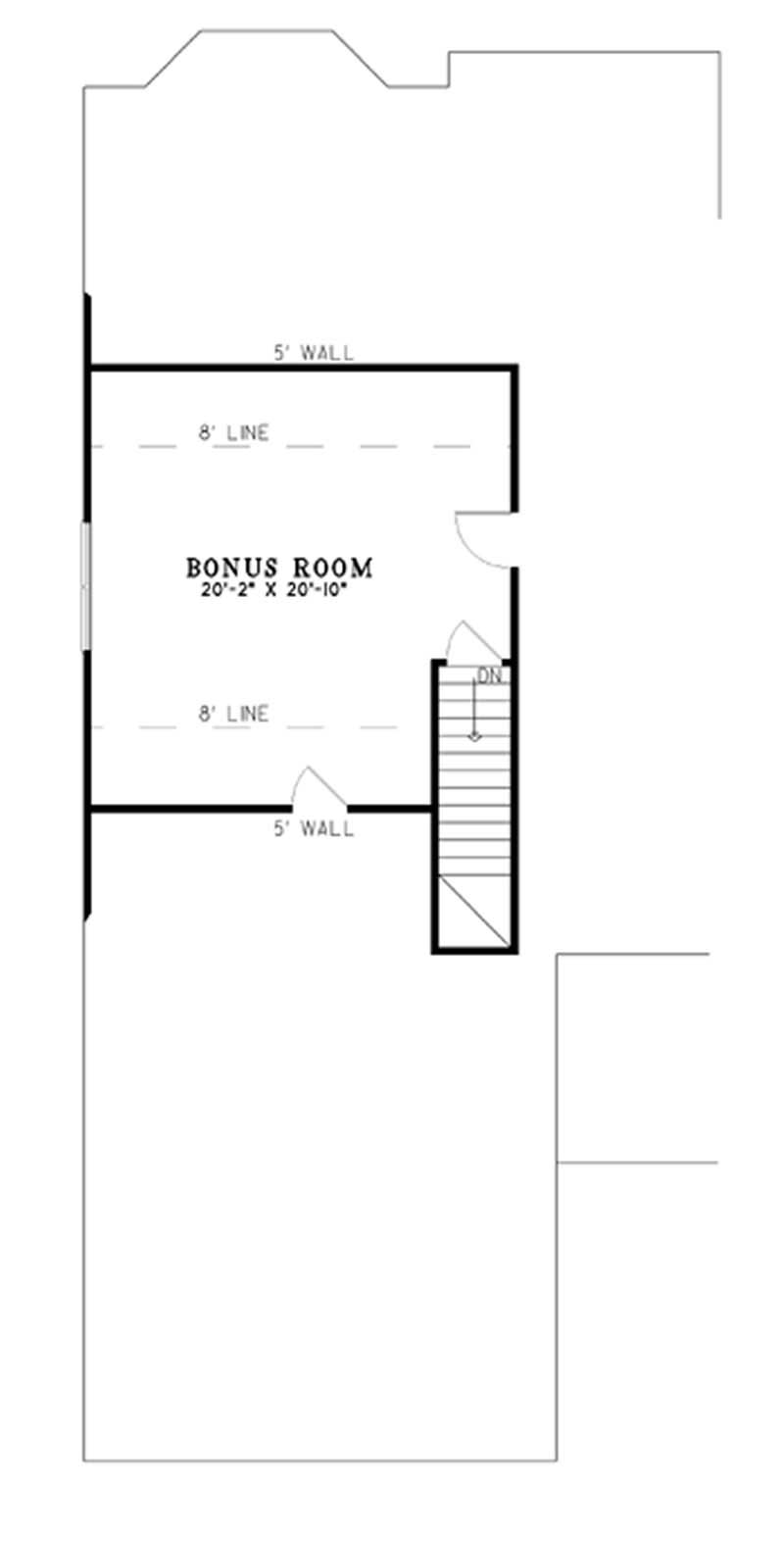 Floor Plan Second Story of Country Plan #153-1300