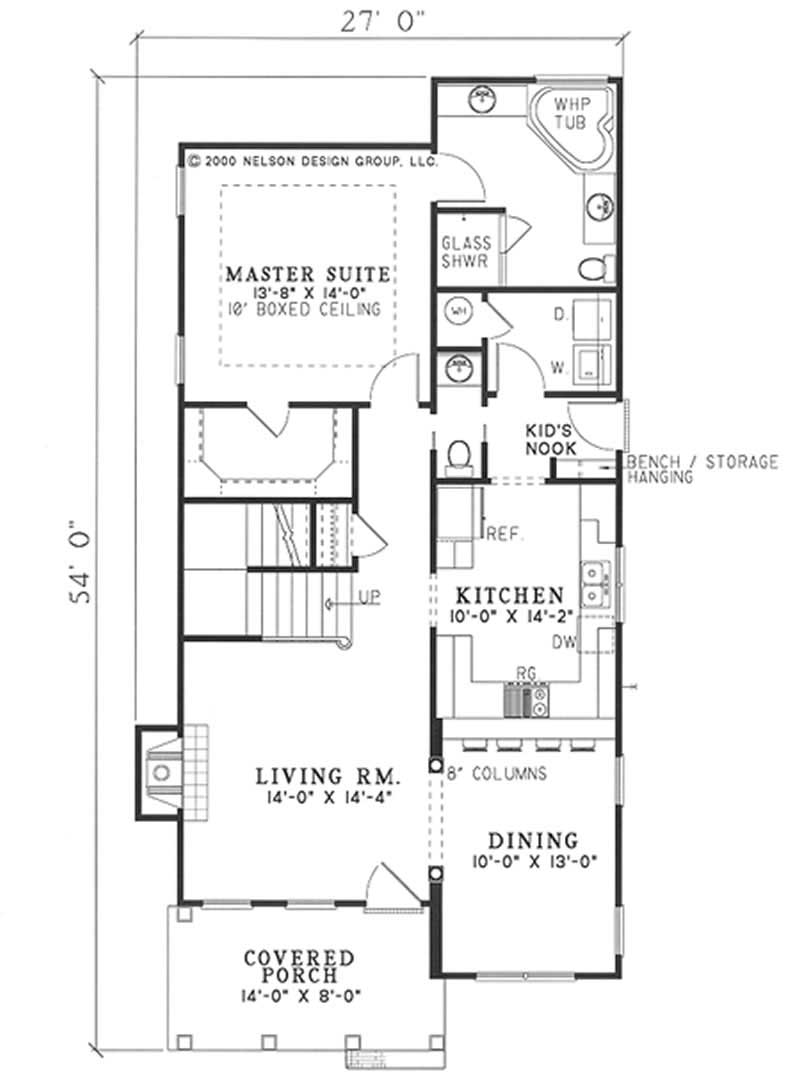 Floor Plan First Story of Country Plan #153-1302