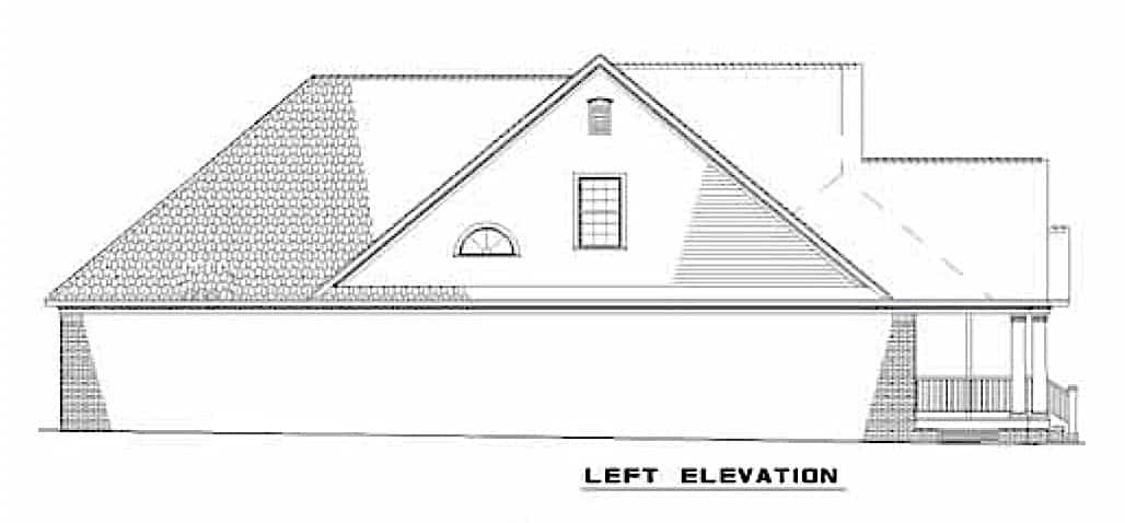 Home Plan Left Elevation of this 3-Bedroom,2146 Sq Ft Plan -153-1305