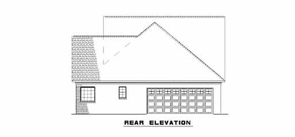 Home Plan Rear Elevation of this 3-Bedroom,2146 Sq Ft Plan -153-1305