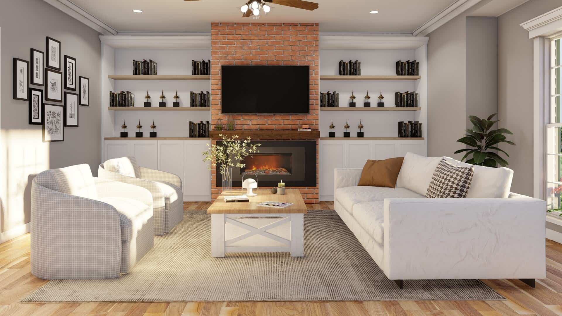 Great Room: Fireplace of this 3-Bedroom,2146 Sq Ft Plan -153-1305