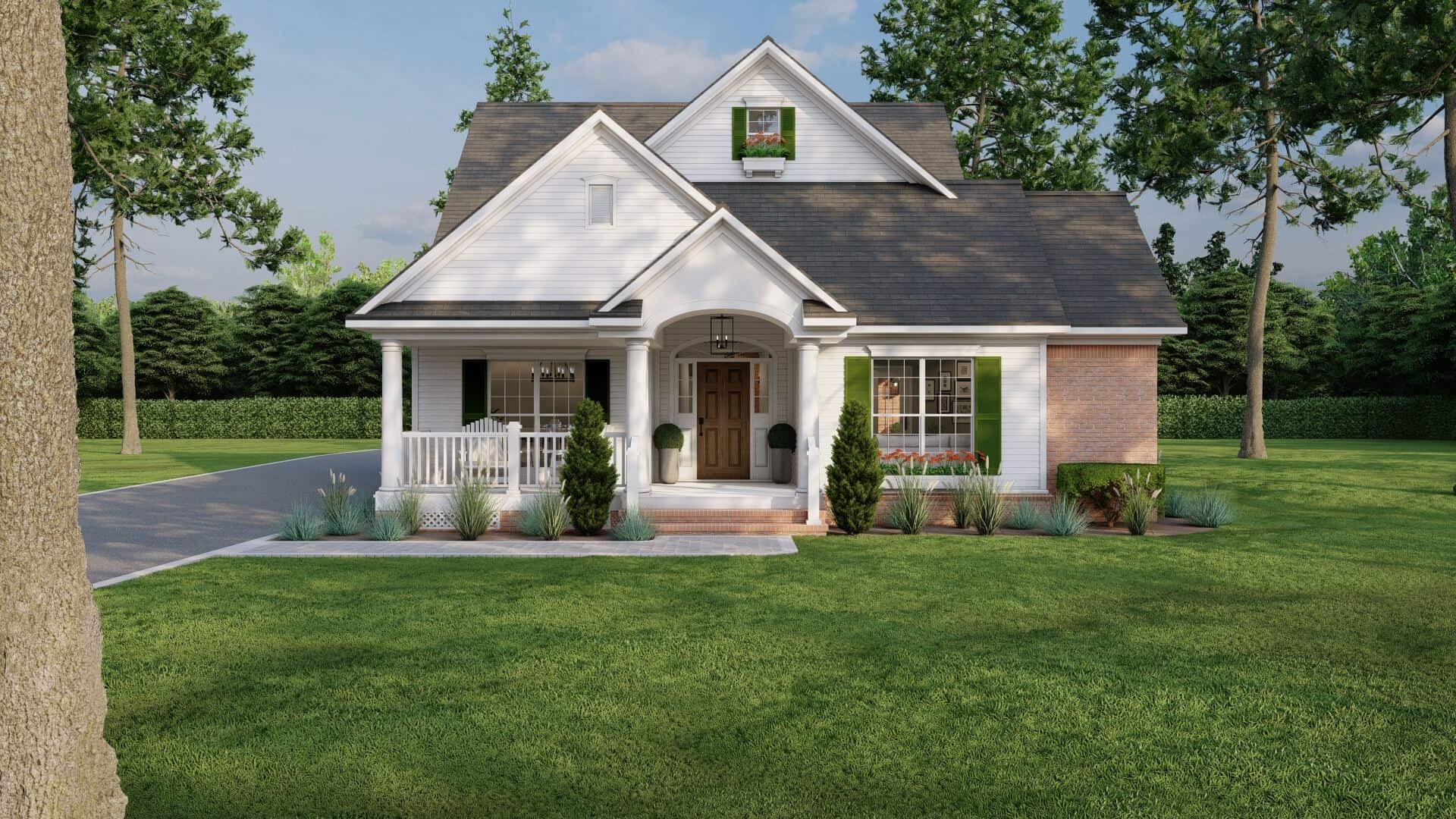 Front elevation of Country home (ThePlanCollection: House Plan #153-1305)