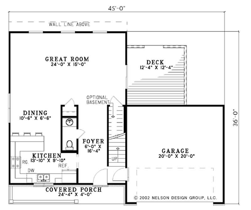 Floor Plan First Story of Country Plan #153-1312
