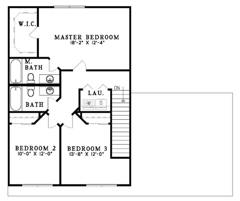 Floor Plan Second Story of Country Plan #153-1312