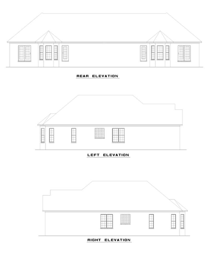 Home Plan Rear Elevation of this 6-Bedroom,1619 Sq Ft Plan -153-1321