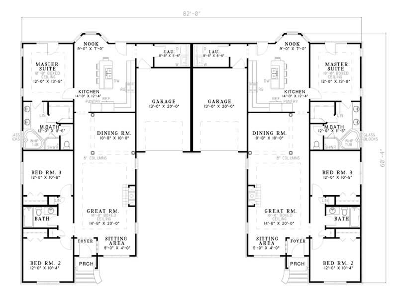 Floor Plan First Story of Multi-Unit Plan #153-1321