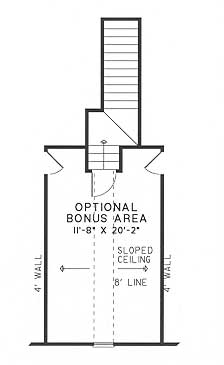 Floor Plan Bonus Room of Southern Plan #153-1323