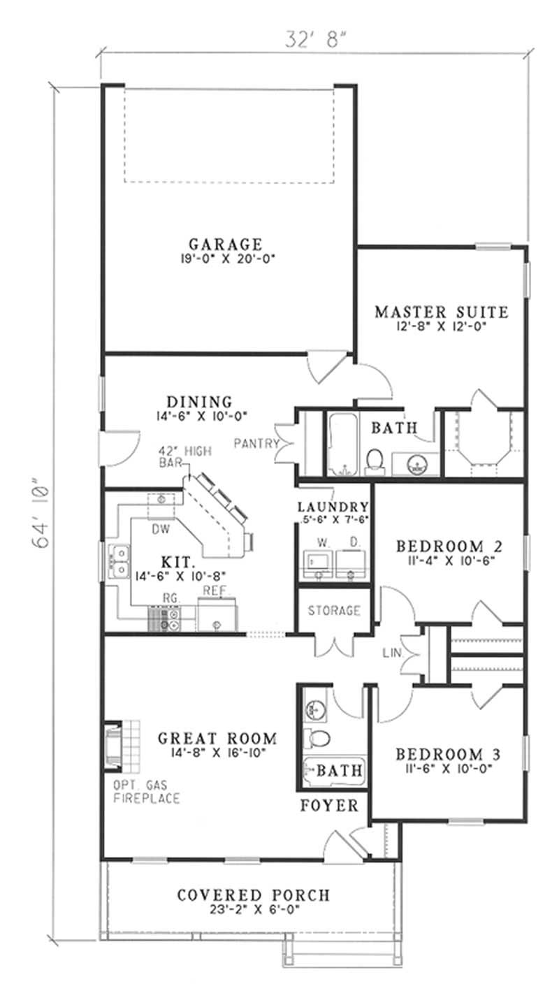 Floor Plan First Story of Country Plan #153-1331