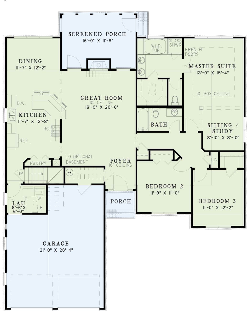 Floor Plan First Story of Contemporary Plan #153-1333
