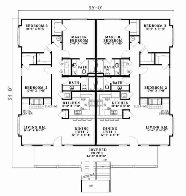 Main Level of Multi-Unit Plan #153-1334