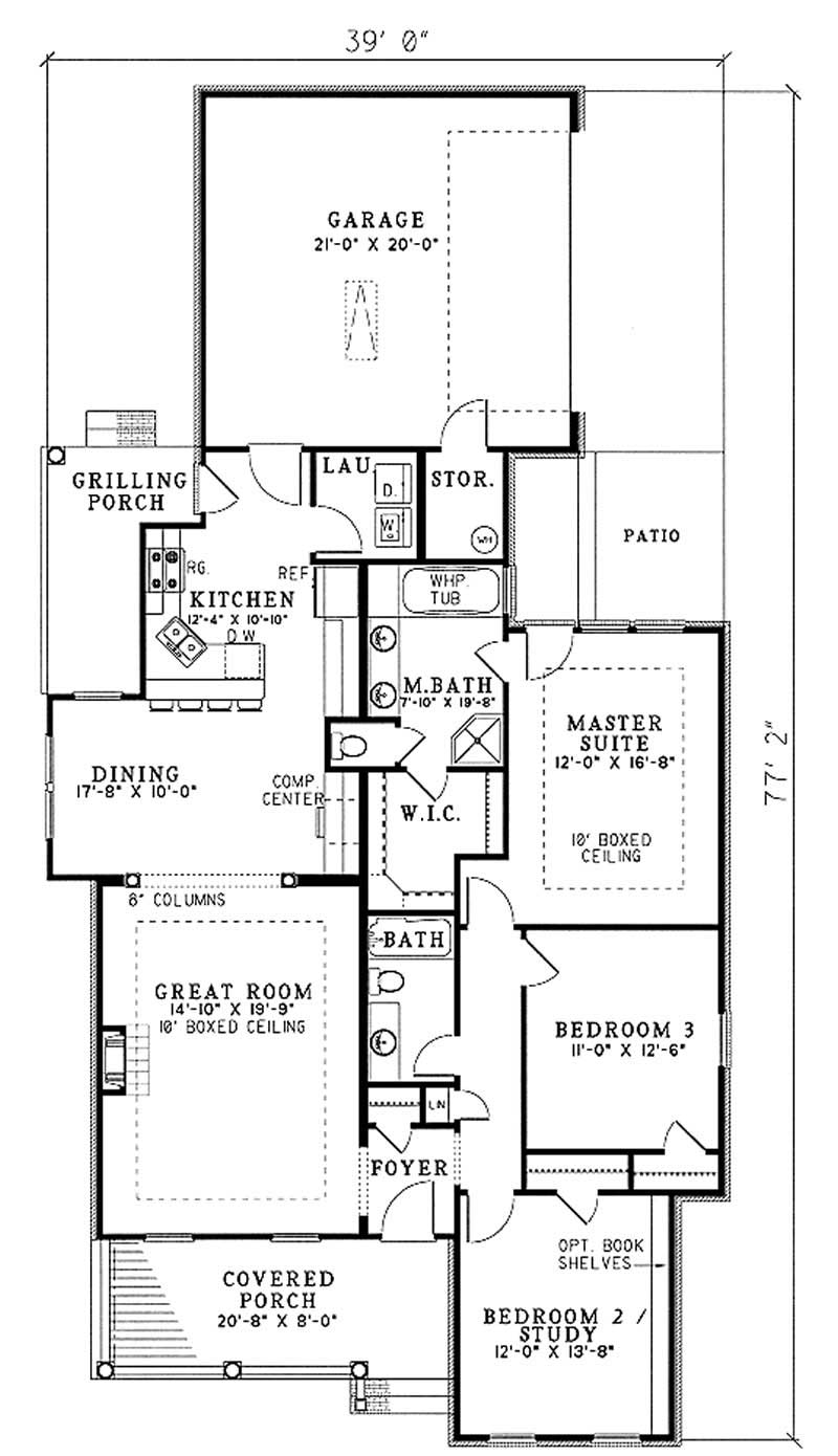 Floor Plan First Story of Country Plan #153-1335
