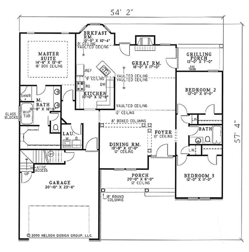 Floor Plan First Story of Contemporary Plan #153-1337
