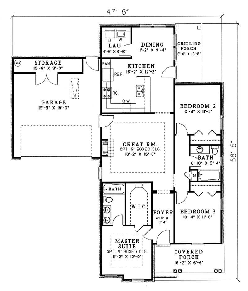 Floor Plan First Story of Country Plan #153-1345