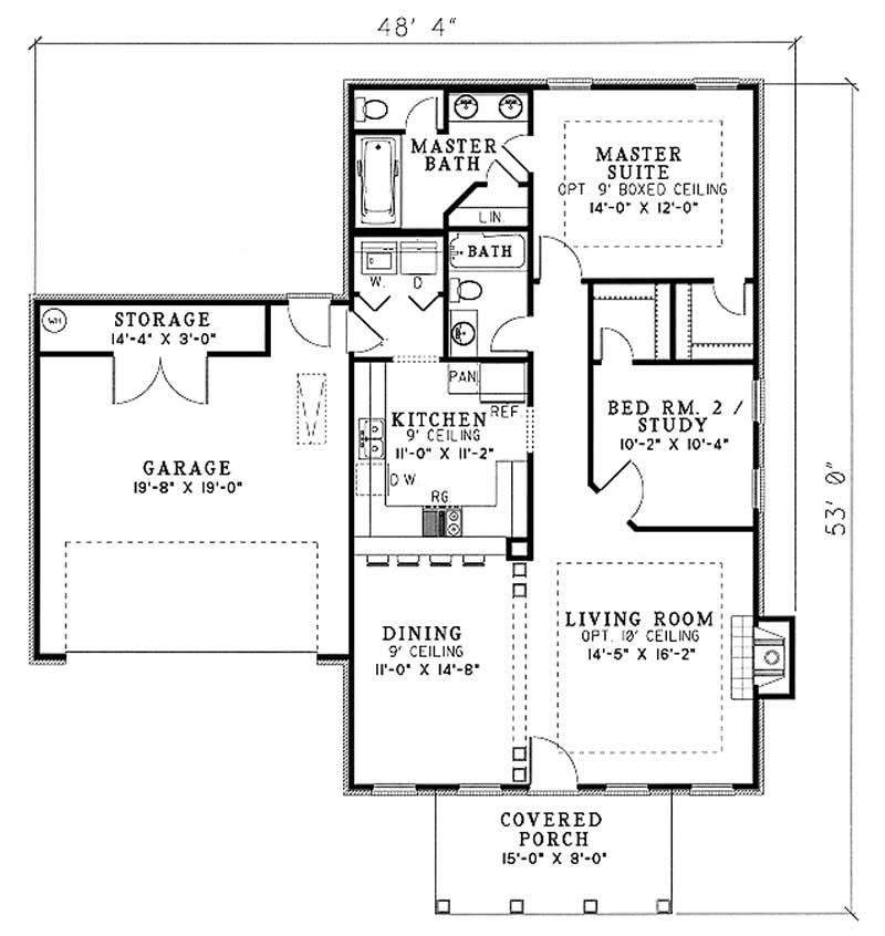 Floor Plan First Story of Country Plan #153-1346