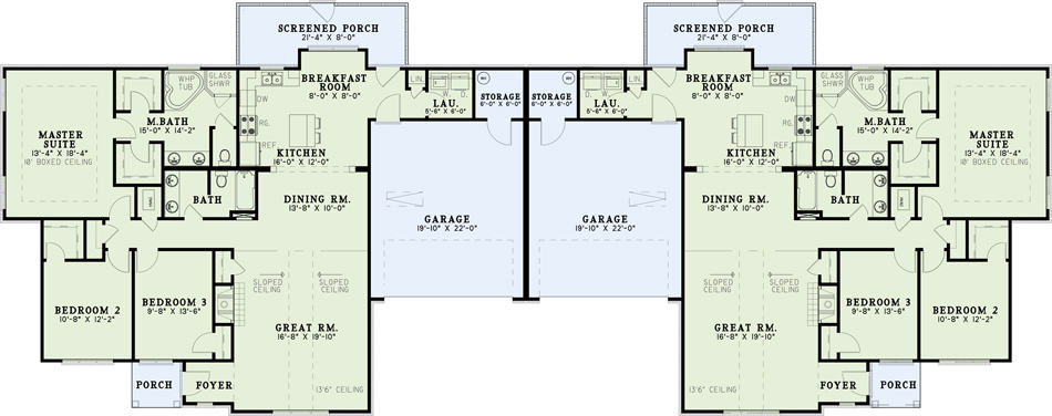 Floor Plan First Story of Ranch Plan #153-1348