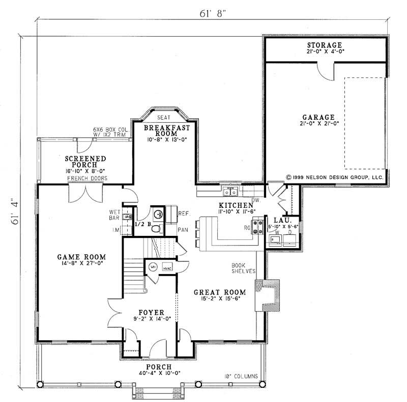 Floor Plan First Story of Country Plan #153-1349